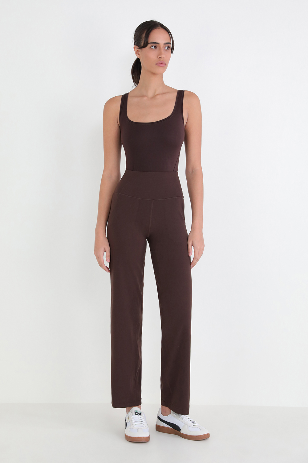 Wundermost Nulu Square-Neck Sleeveless Bodysuit